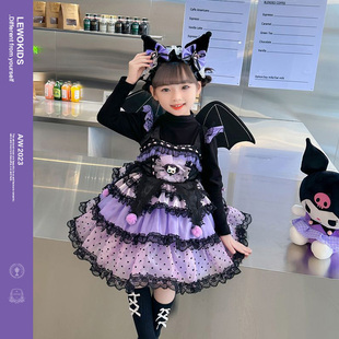 kuromi童装lujunni库洛米套装裙子女童衣服秋冬女孩酷乐米公主裙