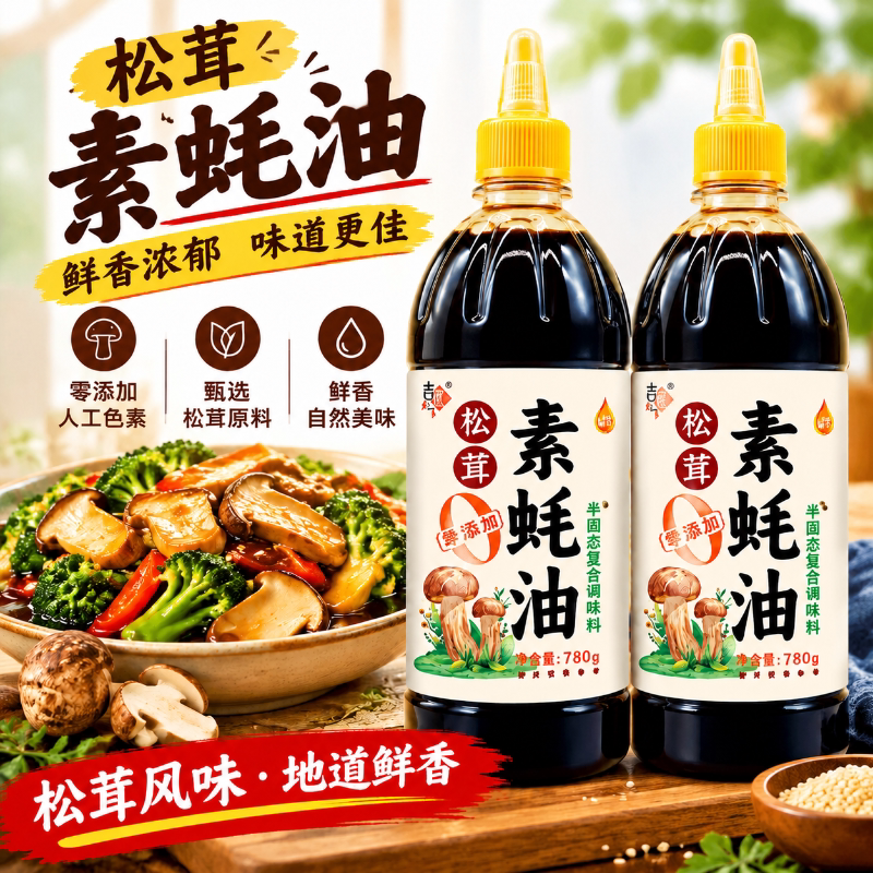 松茸素蚝油280g/780g挤挤瓶0添加防腐剂家用复合调味料炒菜煲汤
