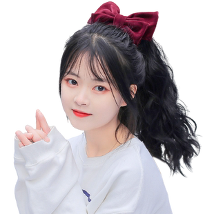 马尾假发女片抓夹全仿真真发可扎自然卷发麻花辫子假高马尾