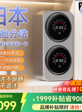 双仓壁挂式迷你洗衣机全自动内衣内裤袜子专用小型洗烘一体机二桶