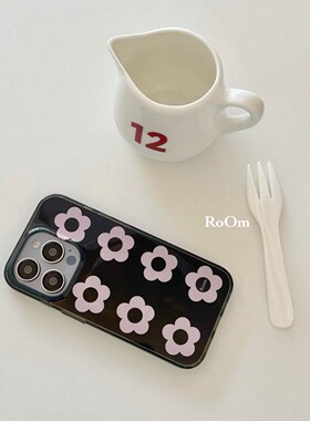 Theearthroom原创blackpink花朵印花磁吸手机壳 双层印花imd粉花花保护壳 适用于iPhone16ProMax/15Pro
