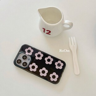 Theearthroom原创blackpink花朵印花磁吸手机壳 双层印花imd粉花花保护壳 适用于iPhone16ProMax/15Pro