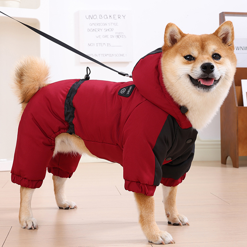 狗狗衣服冬装宠物衣服中小型犬比熊泰迪博美可牵引四脚衣保暖棉服