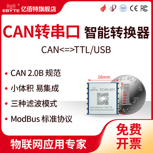 亿佰特串口ttlcan2.0总线双向