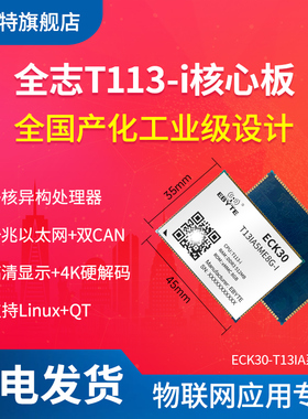 工业级全志T113-i双核Linux核心板A7+RISC-V+DSP千兆网4K高清HMI