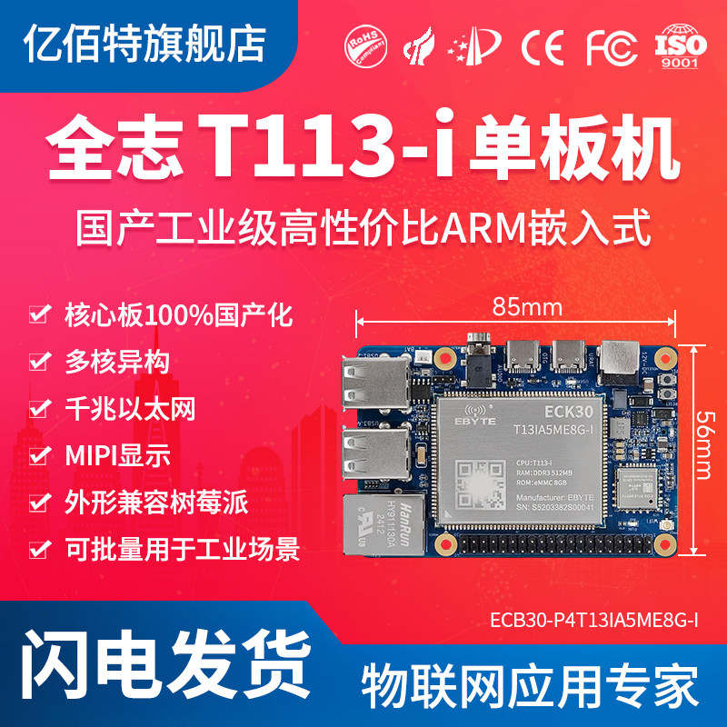 全志T113-i单板机兼容树莓派图片