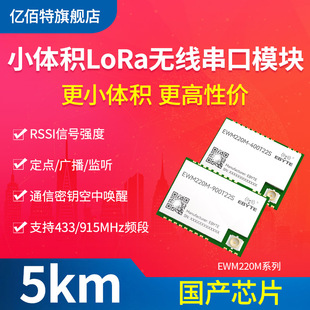 LoRa扩频433M/915M无线串口模块UART透传射频信道监听通信密钥LBT