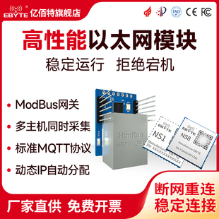 IP超级网口RTU网关MQTT TTL串口转以太网模块透传ModBus服务器TCP