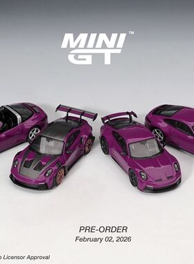 [V的预售]MINIGT 1:64 MGTS0021 保时捷911四车套 合金汽车模型