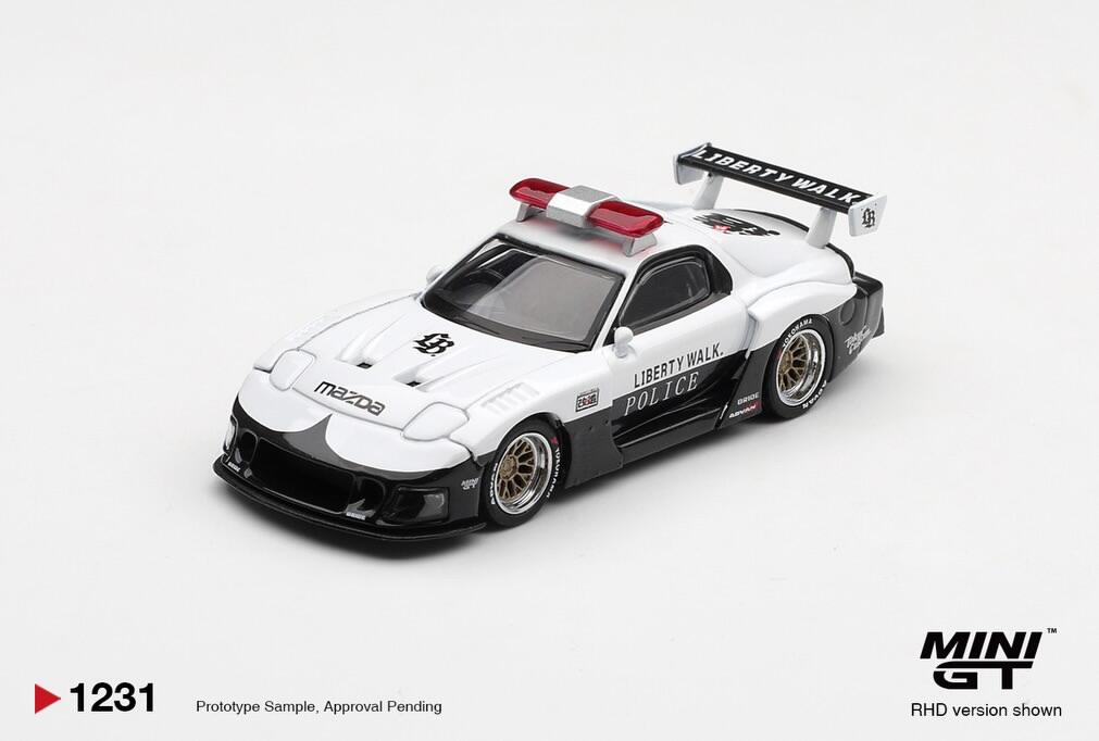 [V的预售]MINIGT 1:64 #1231 马自达RX7 LB宽体警车 合金汽车模型图片