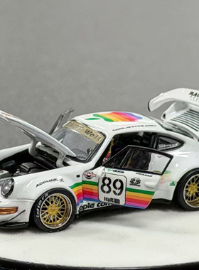 [V的预售]PGM 1:64 保时捷911 RWB 964 白苹果 合金汽车模型