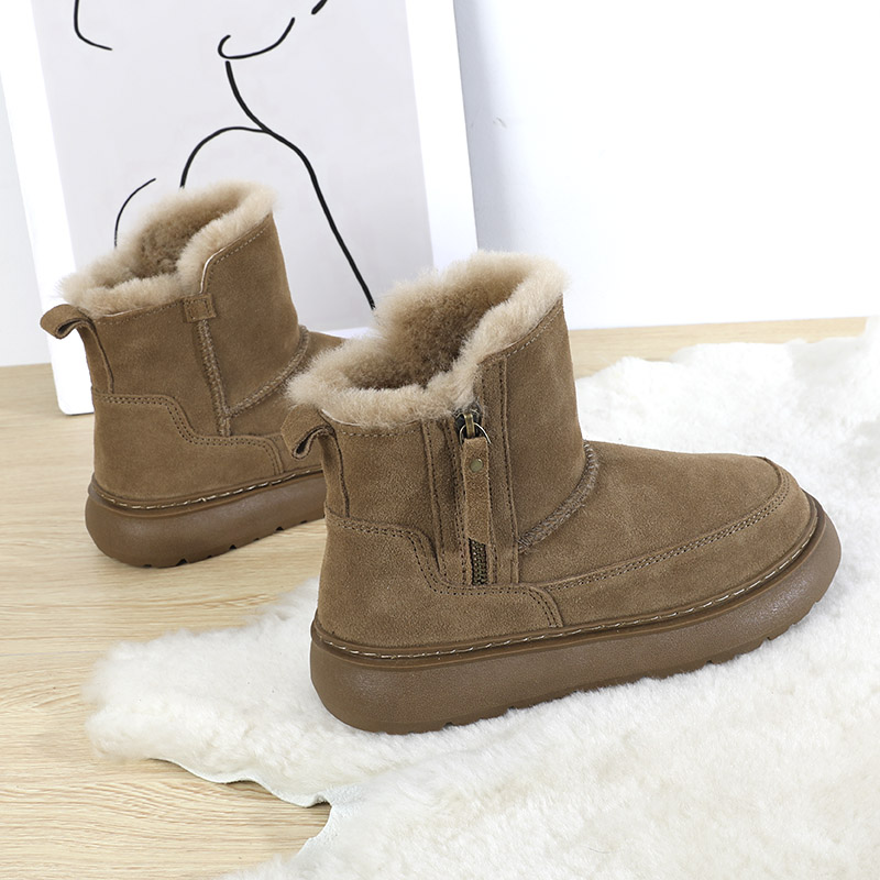 皮毛一体中筒2024新款棉鞋冬季