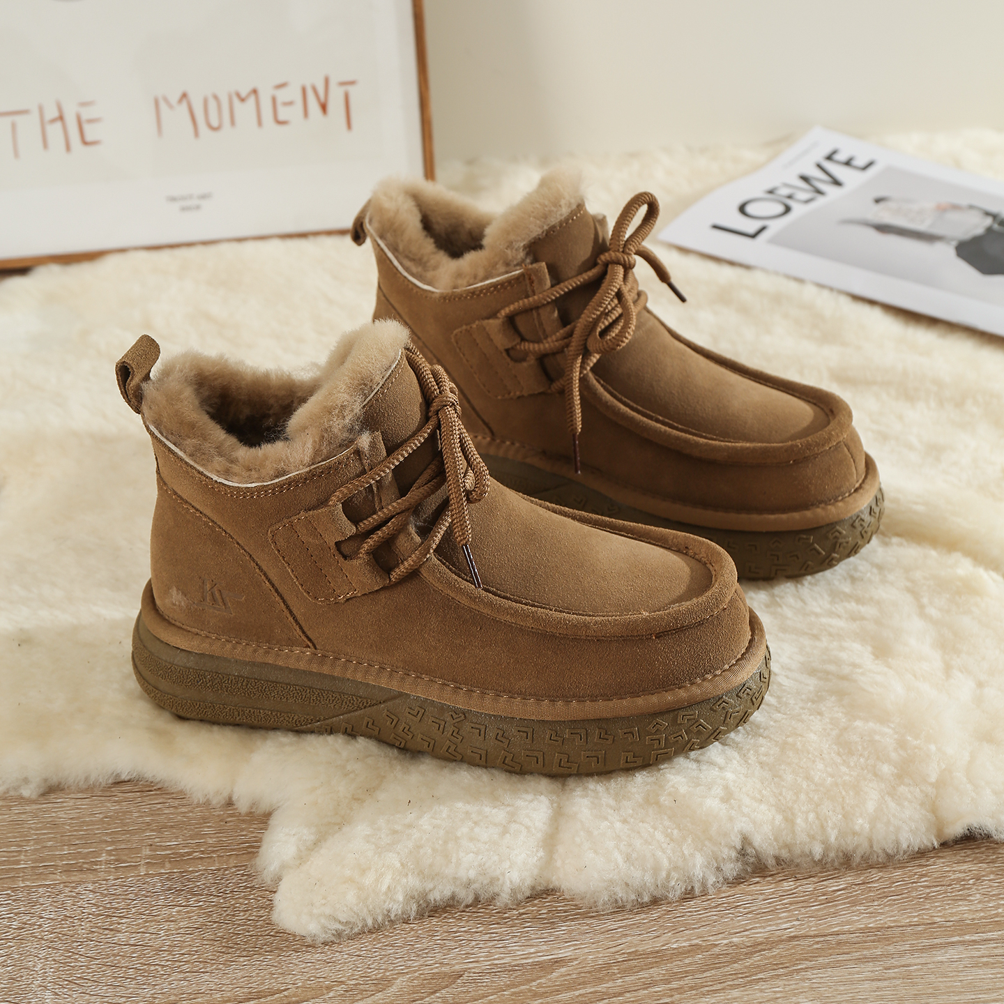 羊皮加绒加厚保暖雪地靴