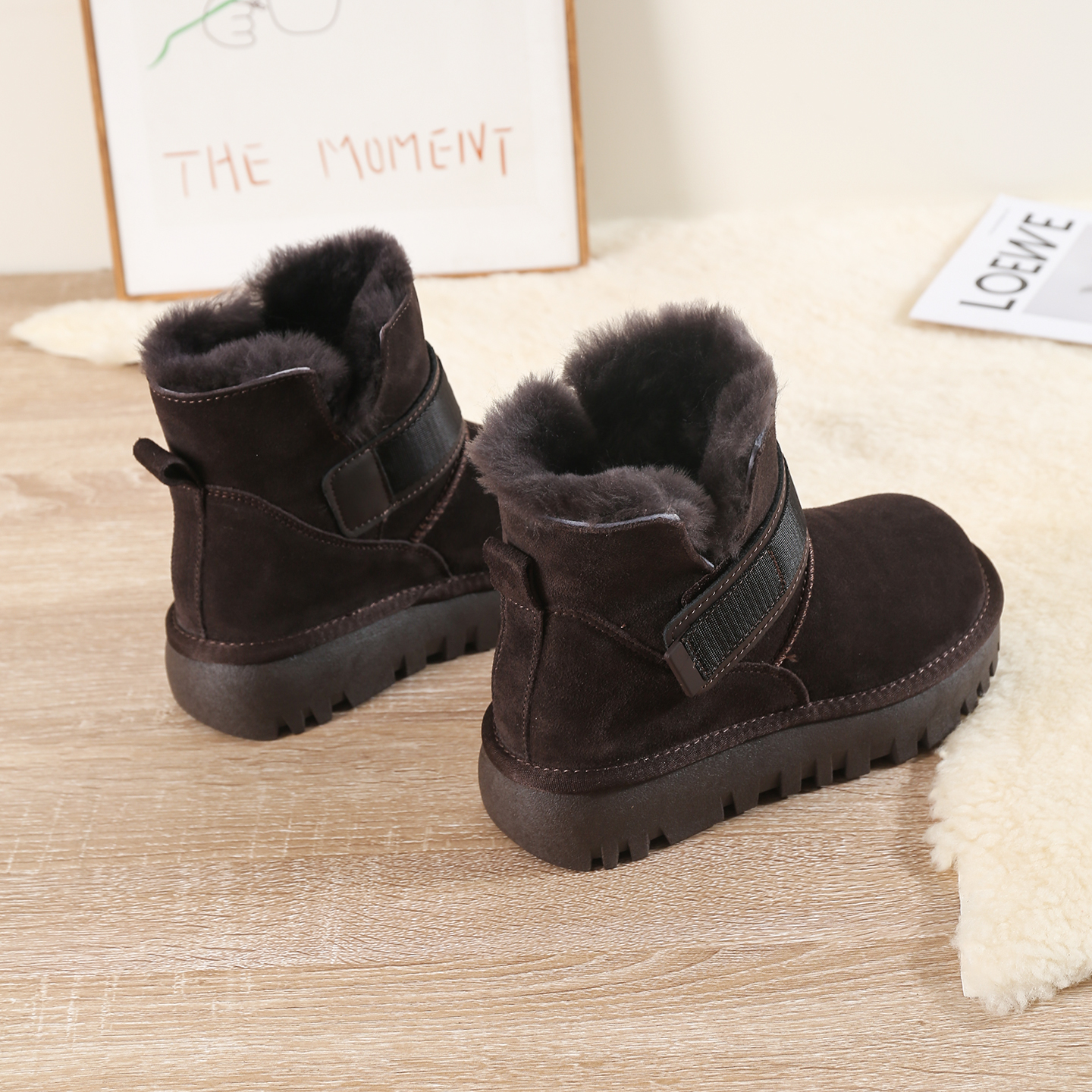 羊毛雪地靴女冬季新款加绒加厚