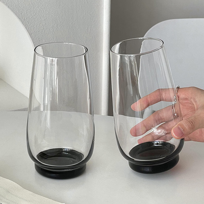 黑底玻璃杯高颜值莫吉托杯子