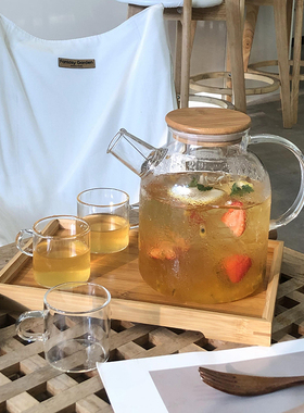 耐热高温大容量冷凉水壶套装玻璃泡水果茶煮茶器家用烧水壶防爆瓶