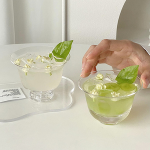 国风玻璃功夫茶杯家用创意透明冷泡品茗茶饮杯特调咖啡鸡尾酒杯子