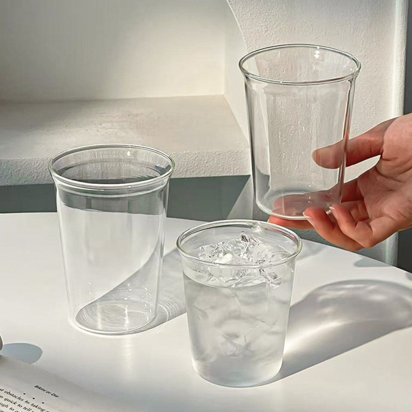 耐热高硼硅玻璃杯轻薄透明早餐专用牛奶杯特调气泡水杯果茶咖啡杯