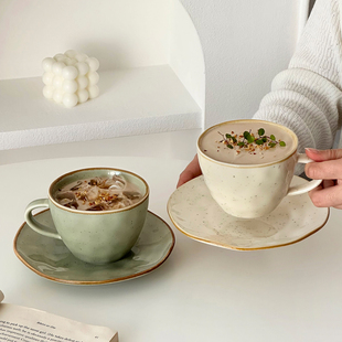 复古咖啡杯陶瓷马克杯高档精致水杯下午茶餐具杯碟套装拿铁杯子