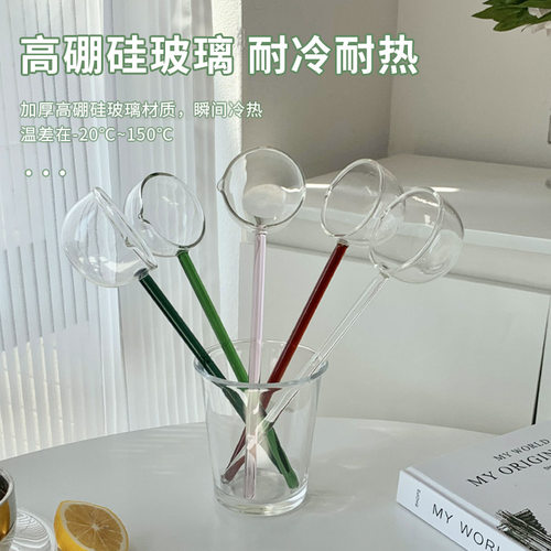 玻璃勺子长柄耐高温搅拌勺