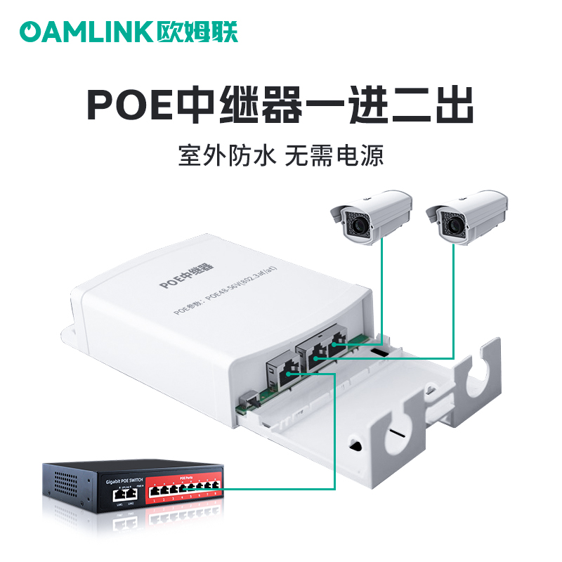 欧姆联poe延长器以太网交换机