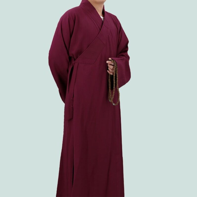 新款冬季棉麻加绒僧服长褂棉袄大褂僧袍秋出家师父加厚僧人衣服和