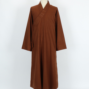 新款秋冬季僧服大褂男加厚毛呢料出家师父和尚服长褂女比丘呢棉衣