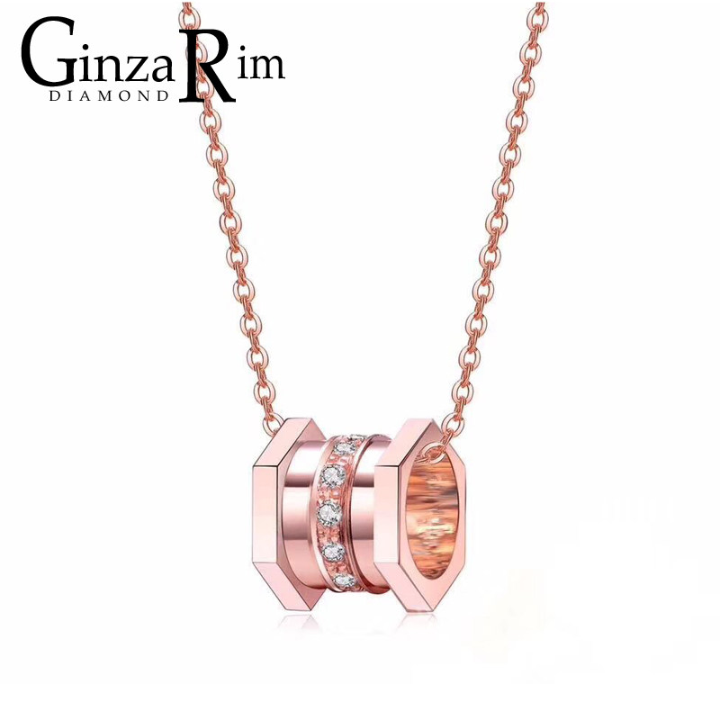 Ginza Rim Japan Jewellery Ginza 18K Rose Gold Diamonds Pendant Waistline Nested chain clavicle Winnings Necklacein the Jewelry/Diamond/Jade/Gold , Diamond Jewelry (New) , Choker  category - from Buy2taobao.com to provide professional Taobao agent buy service