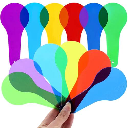 6pcs Color Paddles Physics Teaching Aids Transparent Plastic