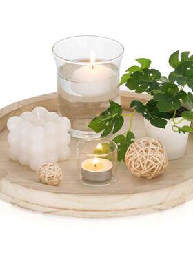 Decorative Wooden Serving Tray Rustic Round Wood Plate Vinta