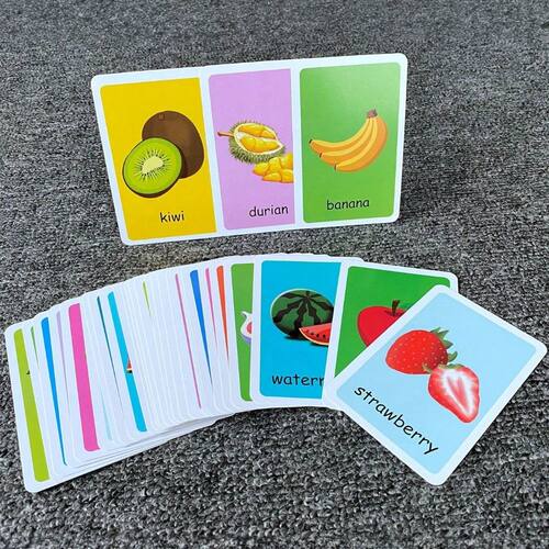 1set Children's Cognitive Cards, Body Parts,Animal,Fruits Do