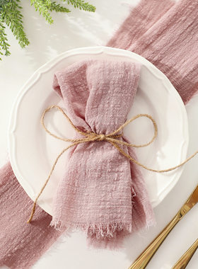 6PCS Red Cloth Napkins F Wedding Meeting红色结婚餐厅餐巾