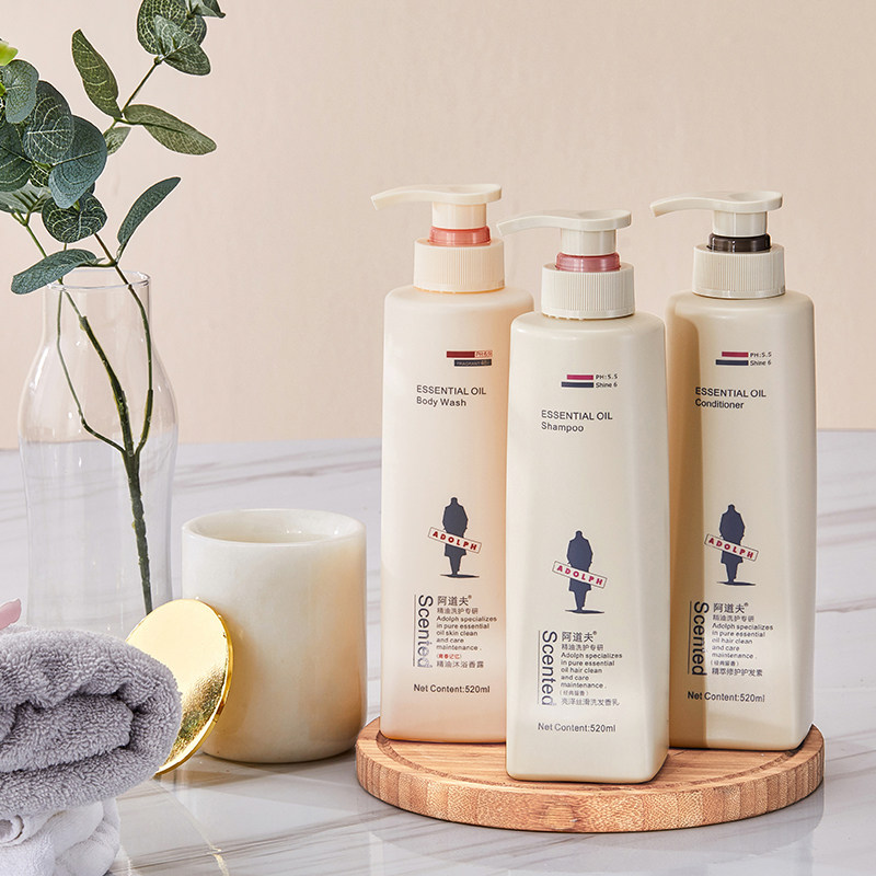 阿道夫洗发水护发素沐浴露三件套装520ml袪屑控油保湿男女非800g