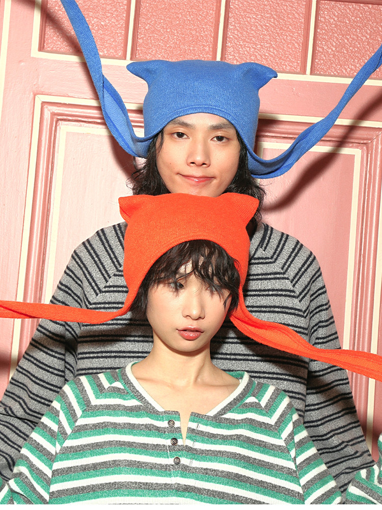 oinkoink原创设计 折耳猫帽 针织逗猫棒