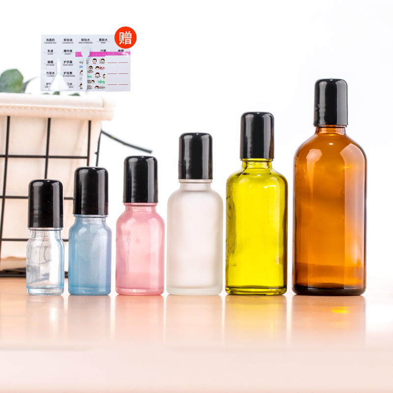 茶色滚珠玻璃香水旅行小巧分装瓶