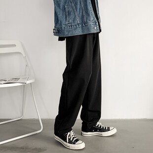 高级感西裤男生垂感直筒裤宽松2026春季新款西装裤大码休闲长裤子