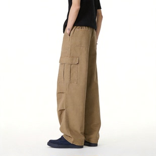 裤 工装 男款 高级感 宽松直筒多口袋 纯棉休闲长裤 子2026新款 美式