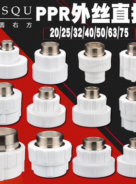 20/4分PPR外丝直接40/50/63热熔管件6分25/1寸32外牙水管接头配件