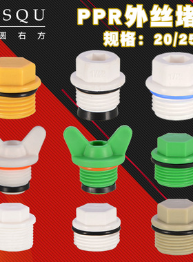 4分6分1寸ppr堵头双密封外丝自来水PPR20/25/32免生料带水管配件