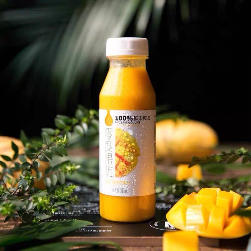 零度果坊冷链100%NFC鲜榨芒果汁0脂肪饮料水果汁猕猴桃荔枝橙子汁