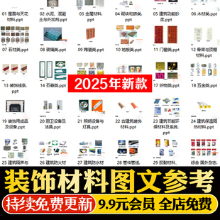 建筑装饰材料图库工程地产装修材料 施工工艺参考PPT图文设计素材