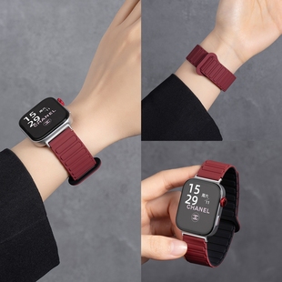 硅胶磁吸回环表带适用苹果S11手表S10华为FIT4 3腕带红米watch6