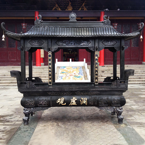 铸铁寺庙大香炉长方形纯铜