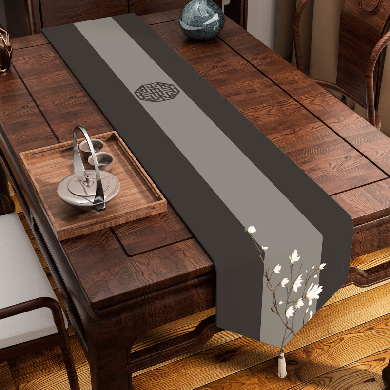 新中式红木茶台防水桌旗布艺加厚茶席餐桌长条茶几茶桌布床头旗布,居家布艺,桌旗,淘宝优惠券,粉丝福利购,淘宝优惠卷