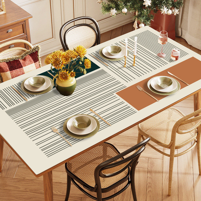 q弹硅胶餐桌垫皮革硅胶桌布轻奢高级感防水防油免洗电视柜茶几布