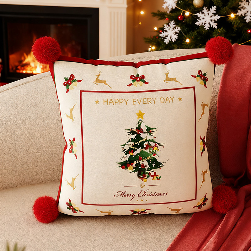 圣诞节抱枕氛围感客厅沙发腰靠