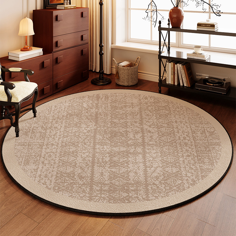 2026新款法式圆形地毯易打理客厅沙发防污防水电脑椅卧室床边地垫,居家布艺,入户地垫,淘宝优惠券,粉丝福利购,淘宝优惠卷