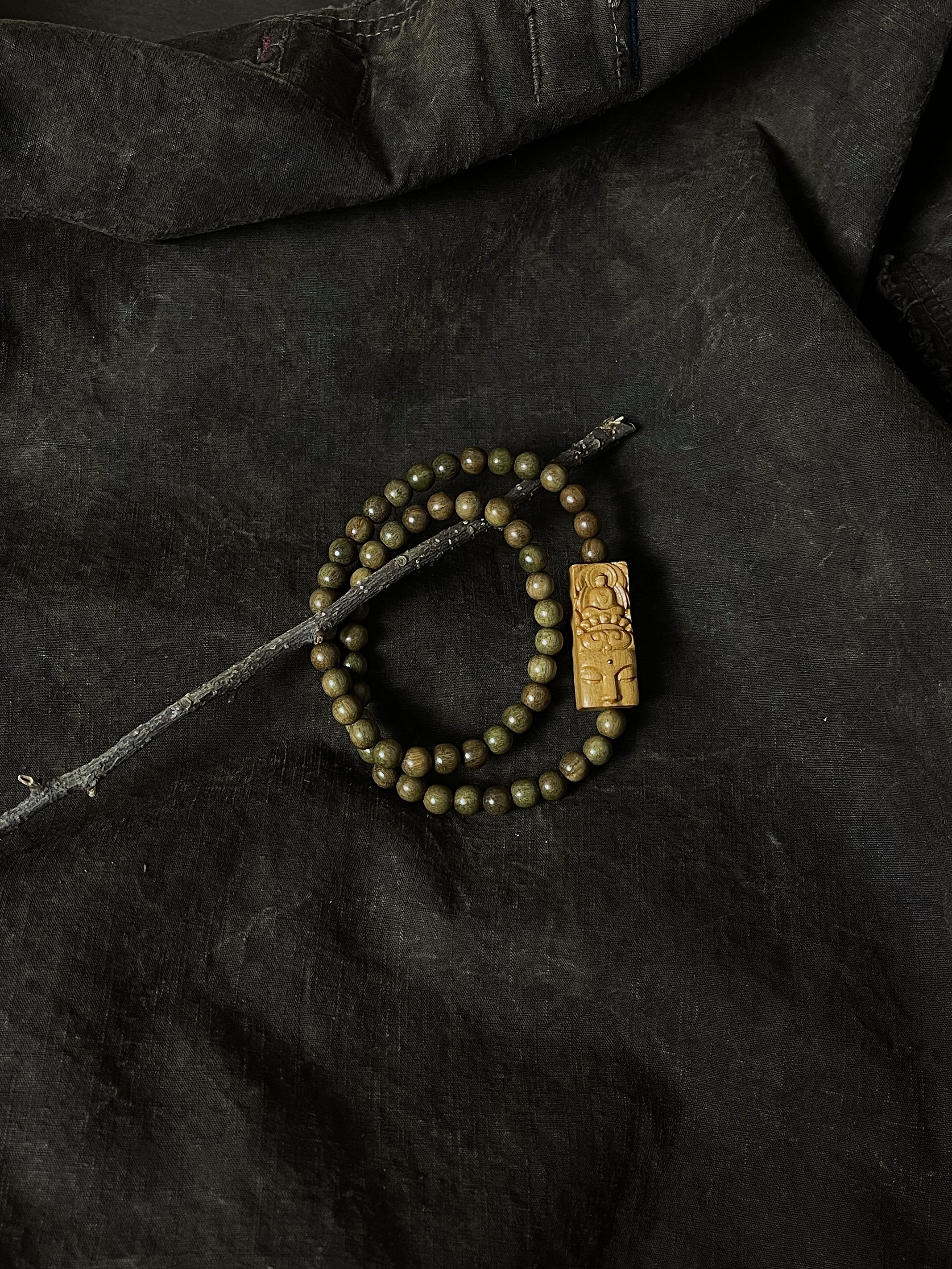 实物拍摄天然绿檀木手串6mm双圈手链芭比檀木配饰文玩手串