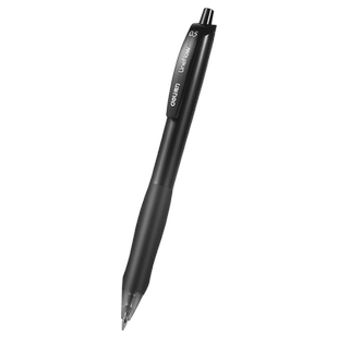 得力按动中性笔0.5蓝笔蓝黑色墨蓝色红色按压式速干超好用的中性笔顺滑速干大容量黑水笔小学生专用办公用笔