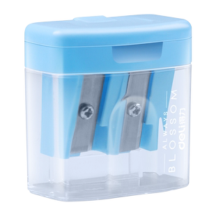 得力铅笔刀三角笔大口径粗杆粗铅笔削笔器小学生儿童双孔卷加粗洞洞铅笔笔刀小型小号小巧转笔刀幼儿园便携式